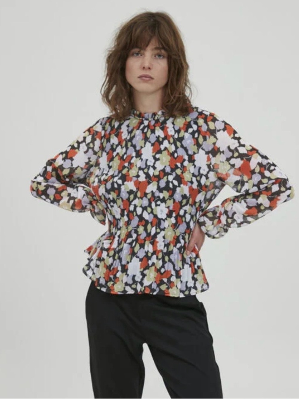 ICHI Nally blouse floral print women’s S